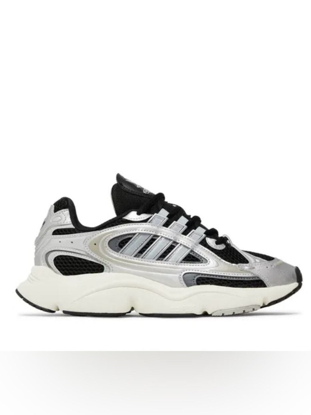 Adidas Ozmillen Silver Metallic Black Chunky Y2K Dad Sneaker Men's 9